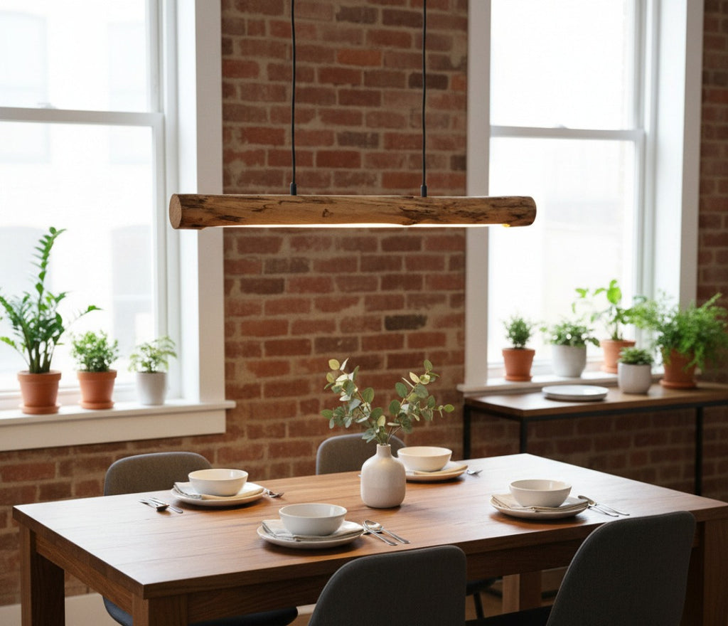 Dimmbare LED-Pendelleuchte in Baumstamm-Optik
