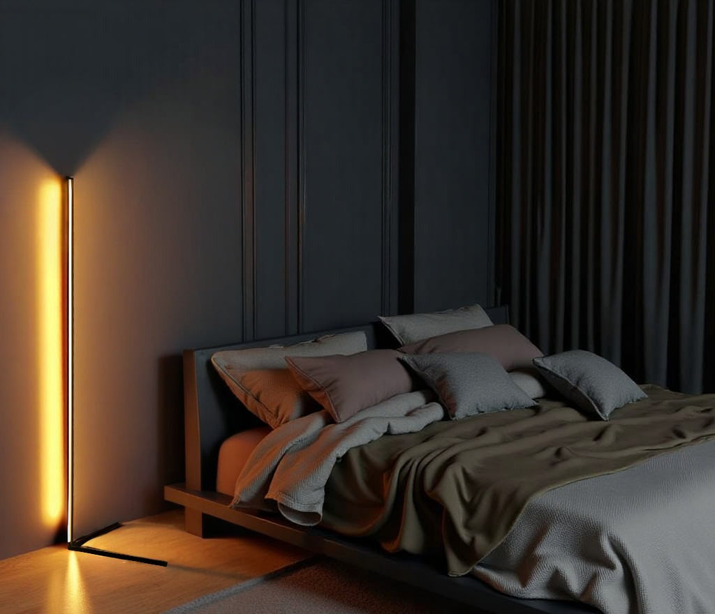 Minimalistische LED-Eckstehleuchte