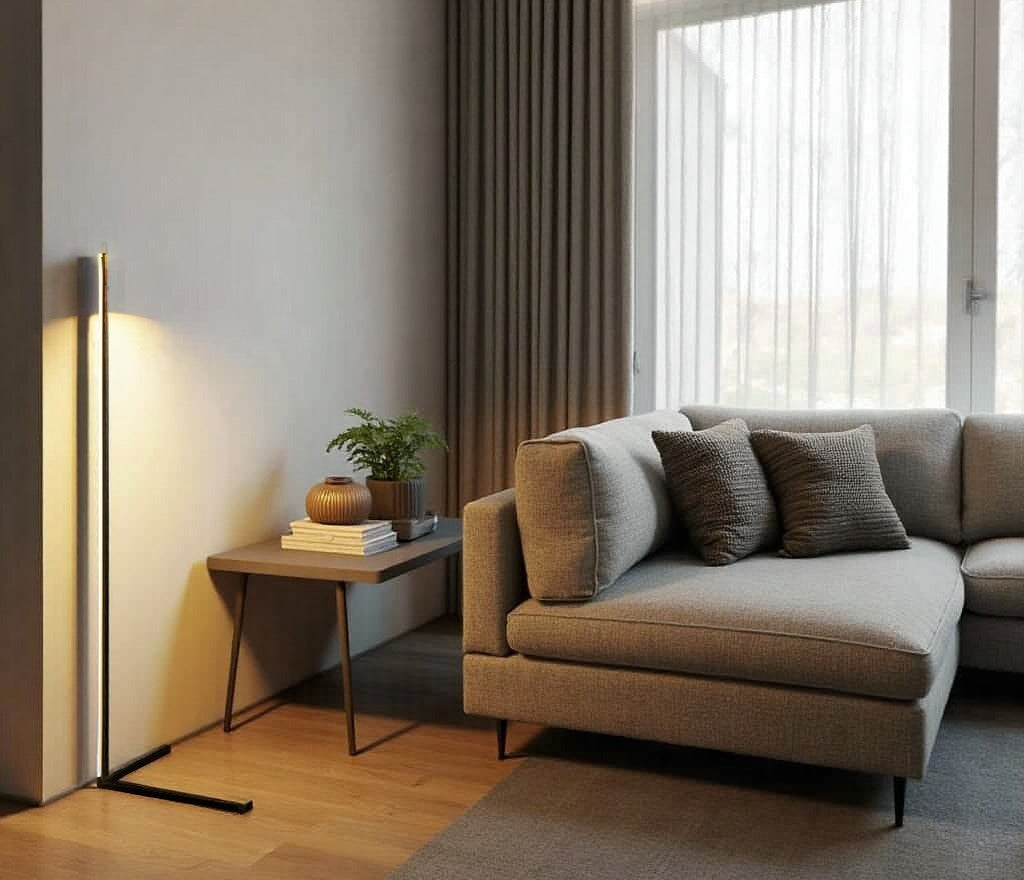 Minimalistische LED-Eckstehleuchte