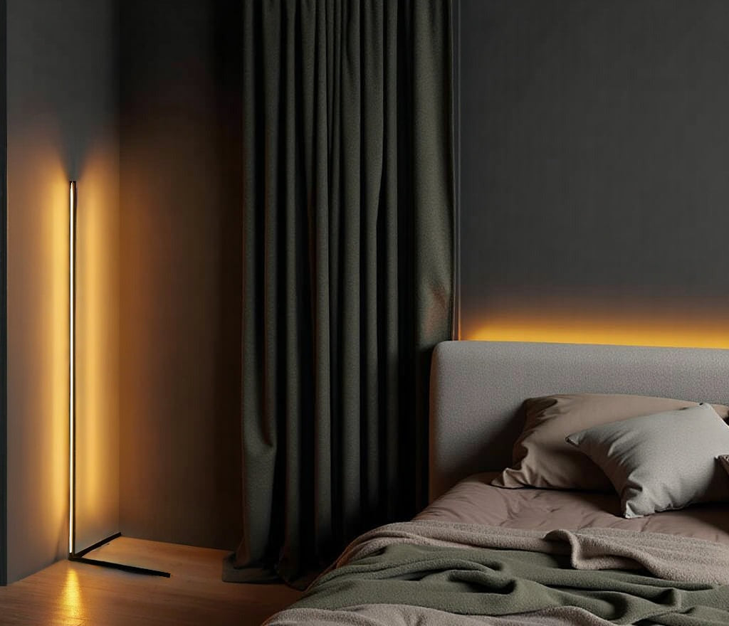 Minimalistische LED-Eckstehleuchte