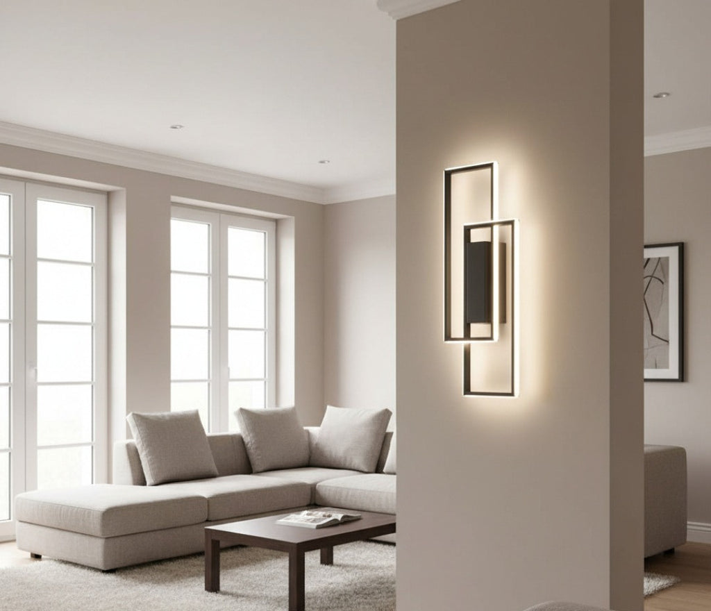 Geometrische LED-Wandleuchte mit 3 Lichtfarben
