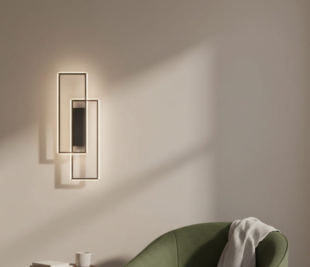 Geometrische LED-Wandleuchte mit 3 Lichtfarben