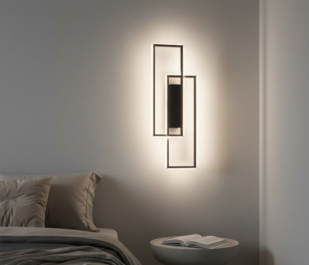 Geometrische LED-Wandleuchte mit 3 Lichtfarben