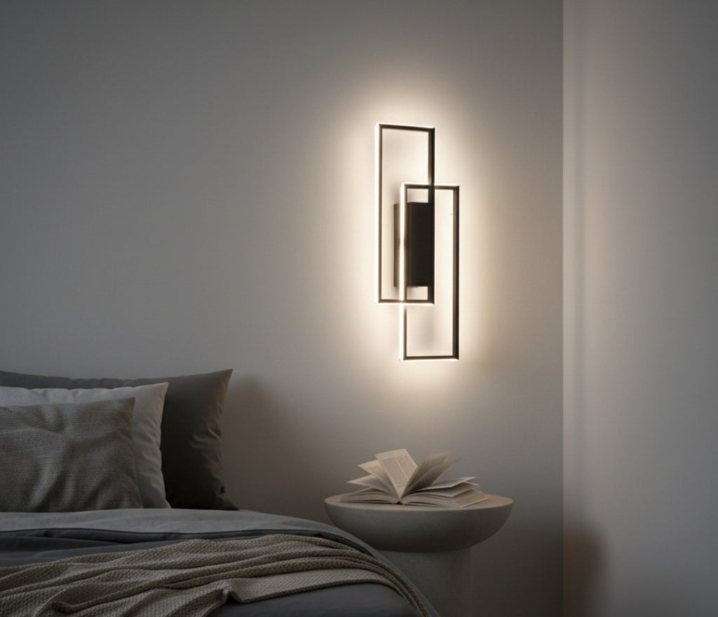 Geometrische LED-Wandleuchte mit 3 Lichtfarben