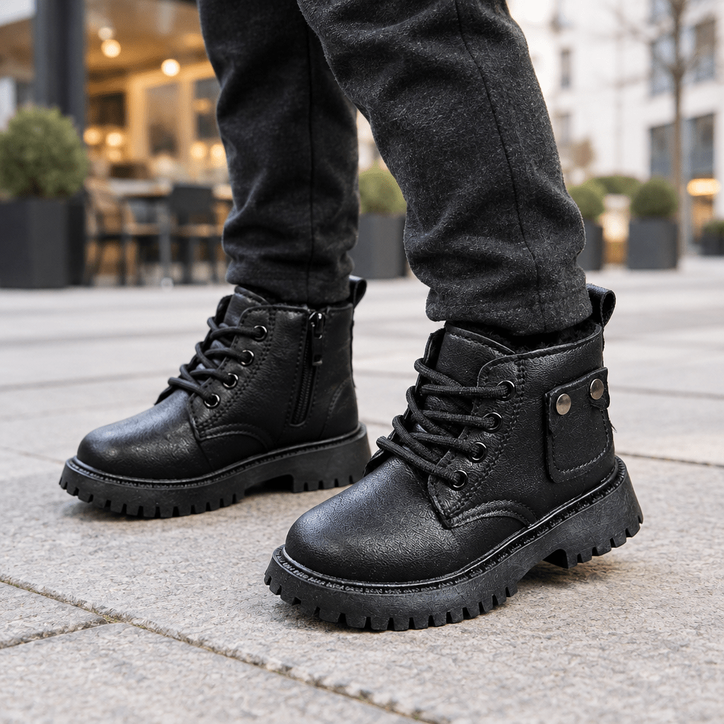 Gefütterte Kinder-Winterstiefel mit Reißverschluss