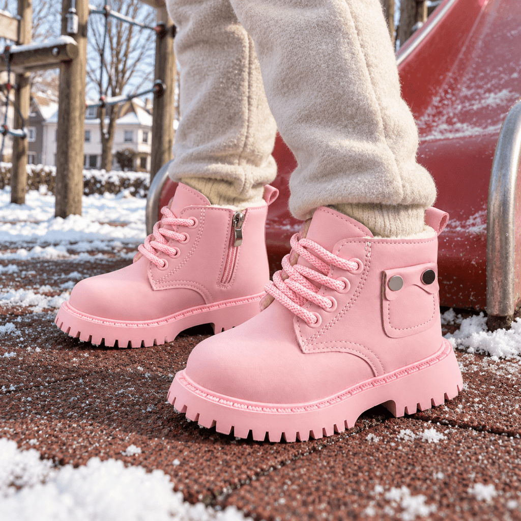Gefütterte Kinder-Winterstiefel mit Reißverschluss