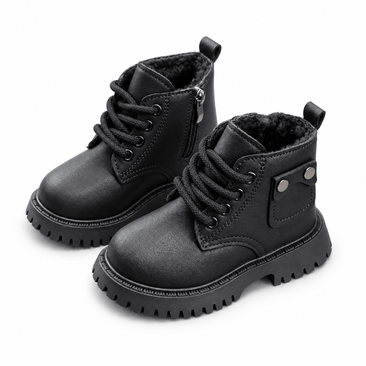 Gefütterte Kinder-Winterstiefel mit Reißverschluss