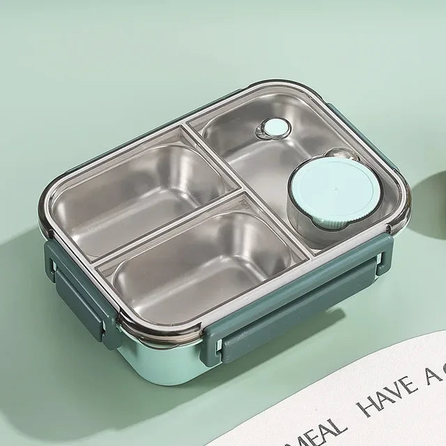 Lunchbox mit Edelstahl-Fächern und Warmhaltefunktion