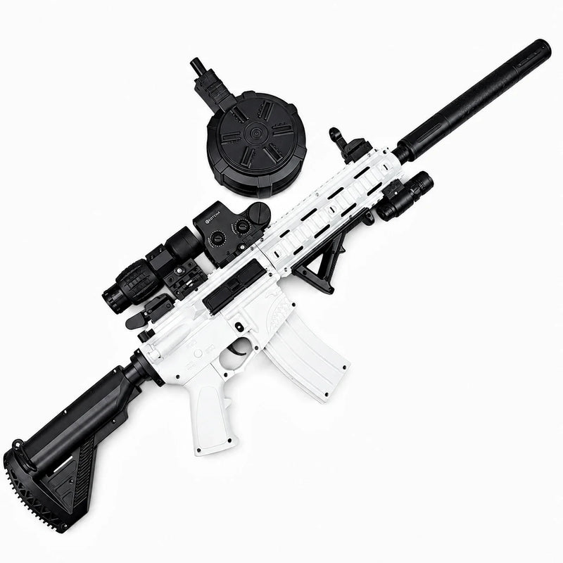 M416-Gelblaster mit Magazin, Gelkugeln, Schutzbrille und Zubehör