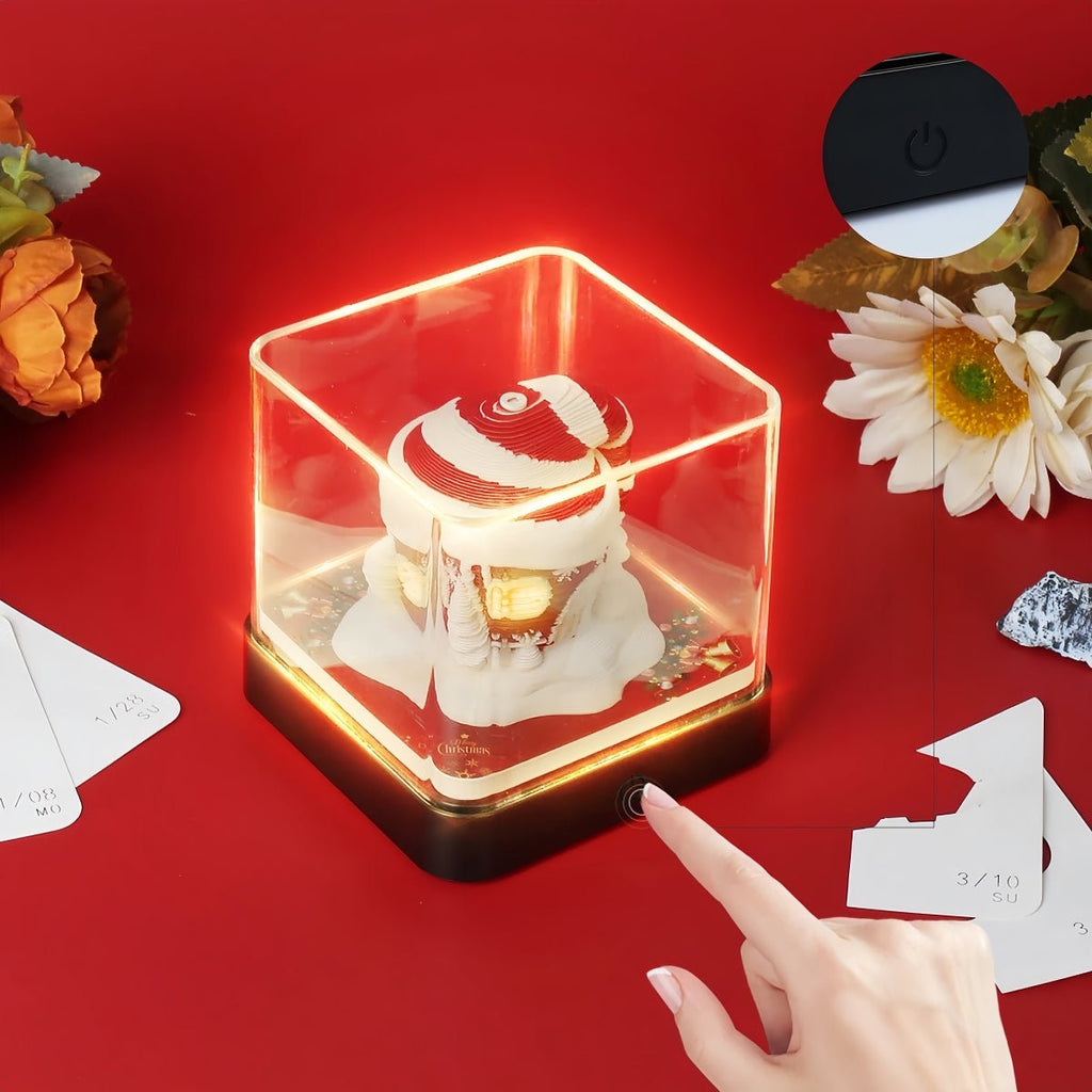 3D-Adventskalender zum Abreißen mit LED-Licht