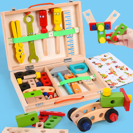 Werkzeugkiste aus Holz für kleine Handwerker