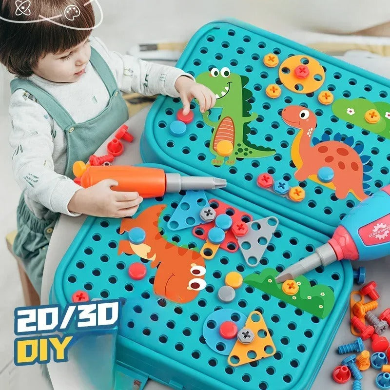 Dino-Bauset mit Spielzeug-Bohrer