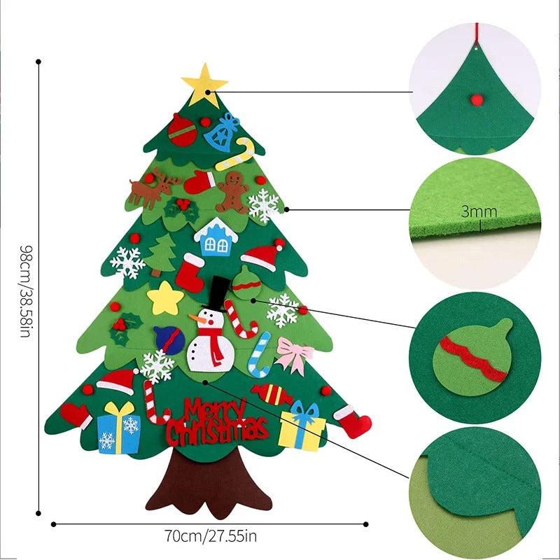 Filz-Weihnachtsbaum zum Selberschmücken für Kinder