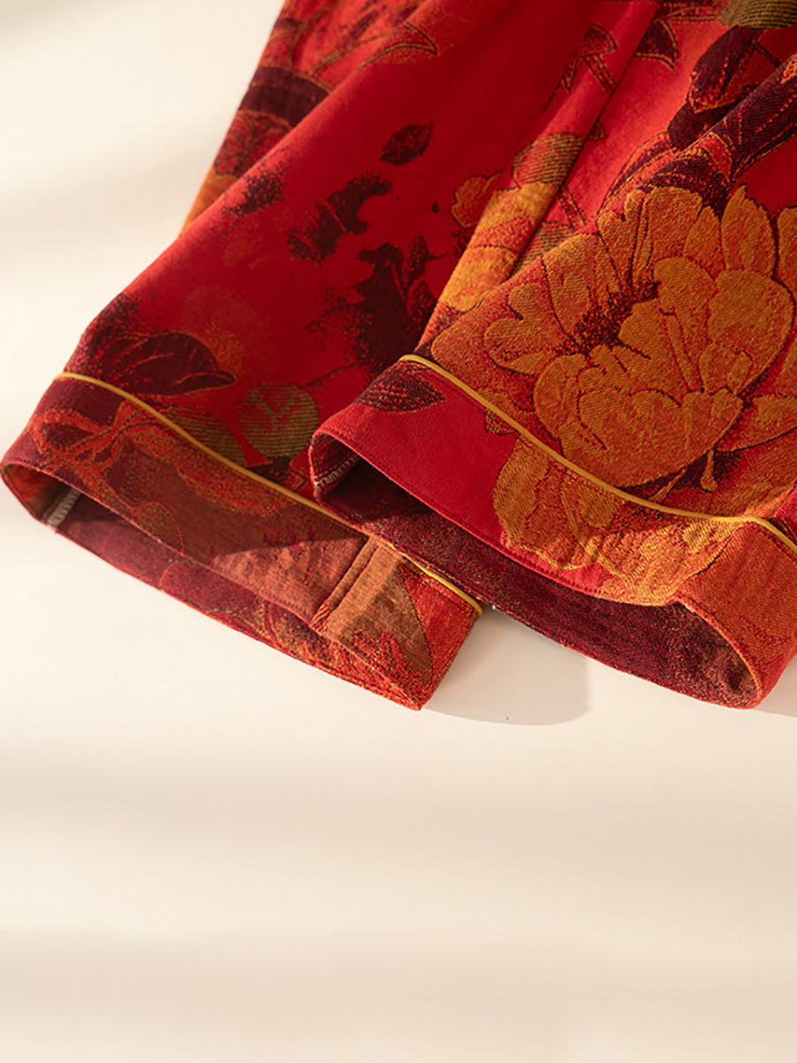 Damen-Pyjama-Set mit Blumenmuster