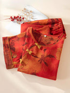 Damen-Pyjama-Set mit Blumenmuster
