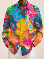 Herren-Langarmhemd mit abstraktem Print