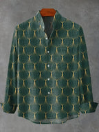 Herren-Langarmhemd mit abstraktem Print