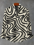 Herren-Langarmhemd mit abstraktem Print