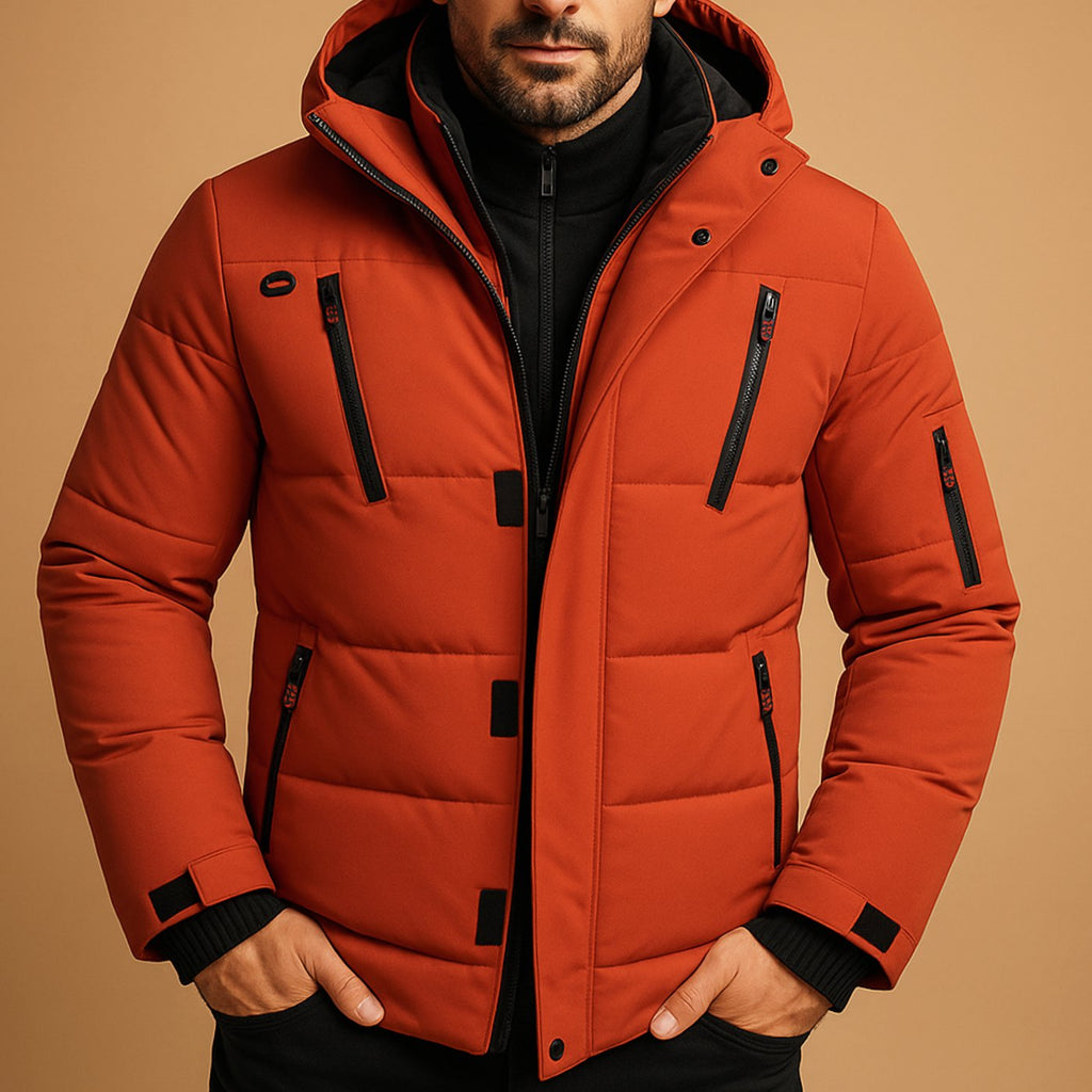 Wattierte Herren-Pufferjacke mit Kapuze