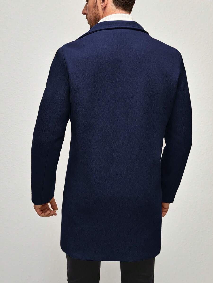 Zweireihiger Herren-Caban mit Kragen zum Hochknöpfen