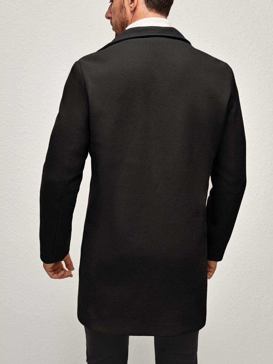 Zweireihiger Herren-Caban mit Kragen zum Hochknöpfen