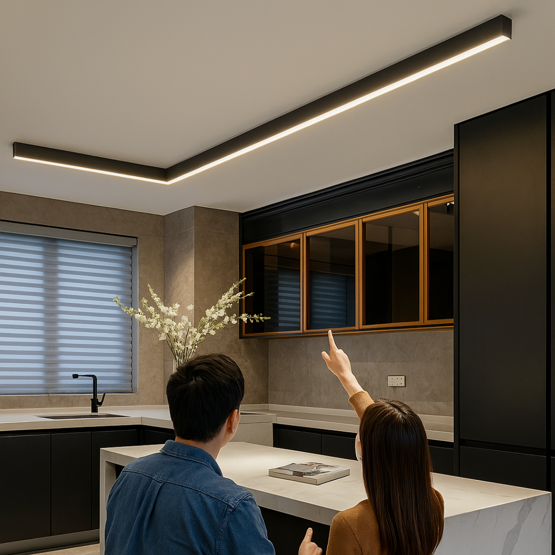 Moderne lineare LED-Deckenleuchte