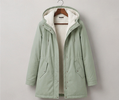 Warmer Damen-Winterparka mit Teddyfutter