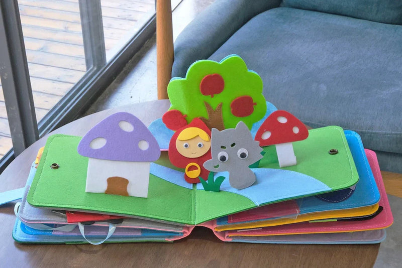 Fühl- und Spielbuch aus Filz mit 16 Aktivitäten