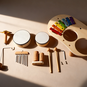 Montessori-Musiktisch aus Holz für kleine Musiker