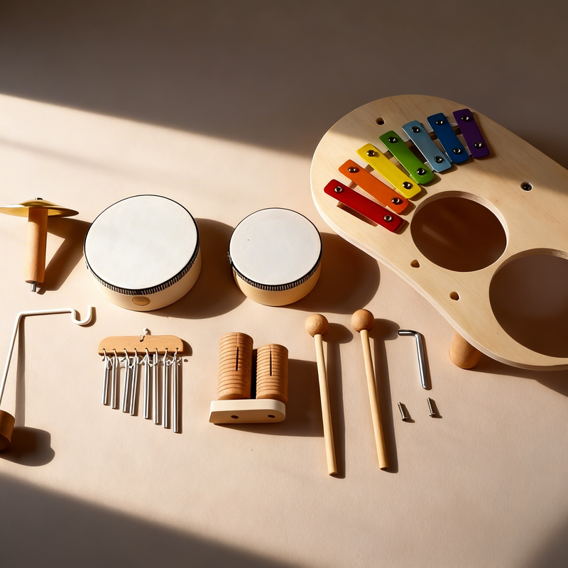 Montessori-Musiktisch aus Holz für kleine Musiker