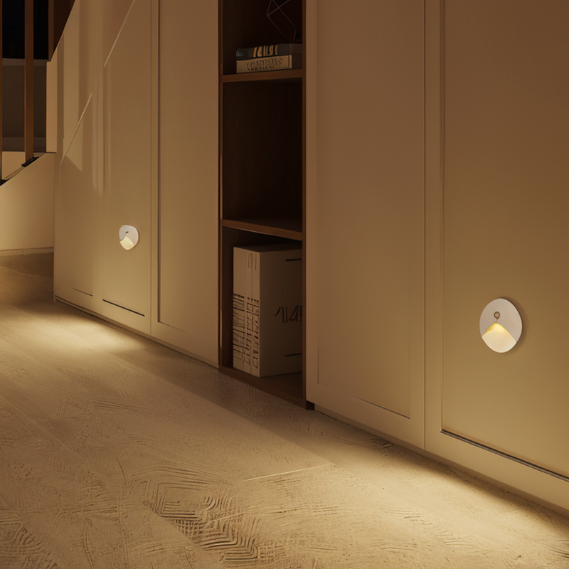 LED-Wandleuchte mit strukturierter Front und Bewegungsmelder