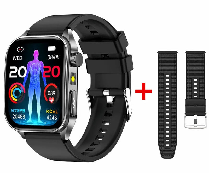 Intelligente Armbanduhr mit Digitaldisplay und zusätzlichem schwarzem Armband