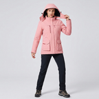 Beheizbare Damenjacke mit Kapuze und Fleecefutter