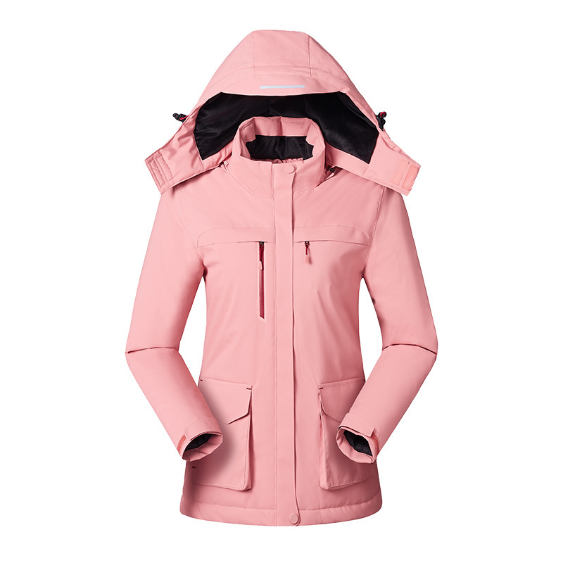 Beheizbare Damenjacke mit Kapuze und Fleecefutter