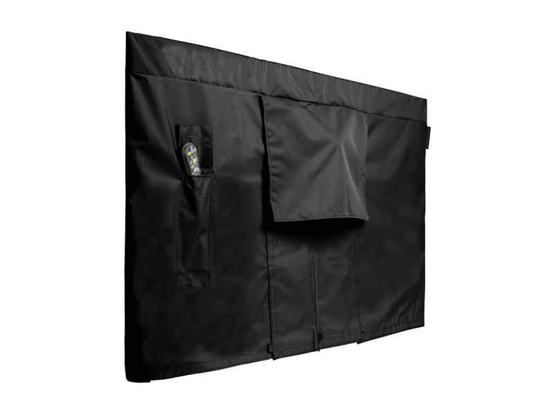 Schwarze vollständige Outdoor-TV-Abdeckung mit Frontklappe und Fernbedienungsfach