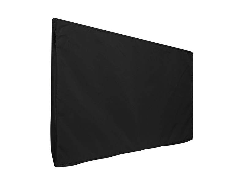 Schwarze Halb-Abdeckung mit Ösen für einen Outdoor-Fernseher
