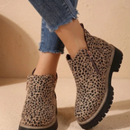 Damen-Stiefeletten mit Reißverschluss und Profilsohle