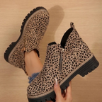 Damen-Stiefeletten mit Reißverschluss und Profilsohle