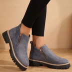 Damen-Stiefeletten mit Reißverschluss und Profilsohle