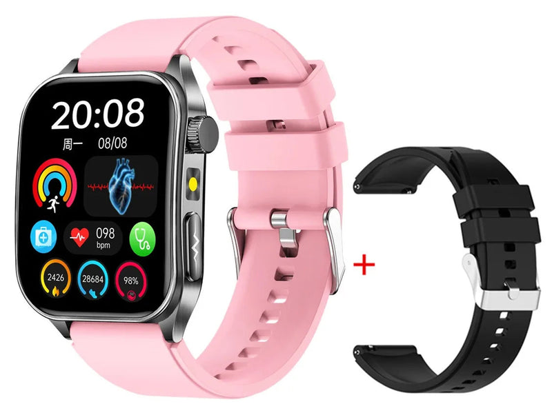 Intelligente Armbanduhr mit Digitaldisplay und zusätzlichem schwarzem Armband