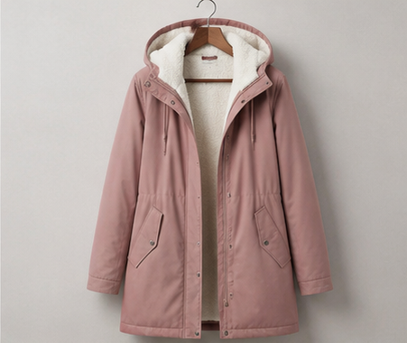 Warmer Damen-Winterparka mit Teddyfutter