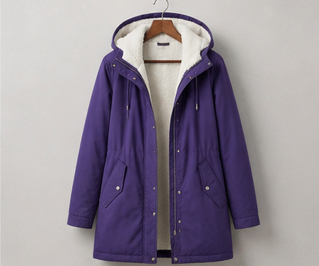 Warmer Damen-Winterparka mit Teddyfutter