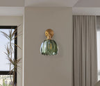 Retro-Wandleuchte mit Glasschirm in Tulpenform
