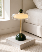 Kabellose Glas-Tischlampe im Retro-Stil