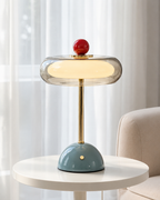 Kabellose Glas-Tischlampe im Retro-Stil
