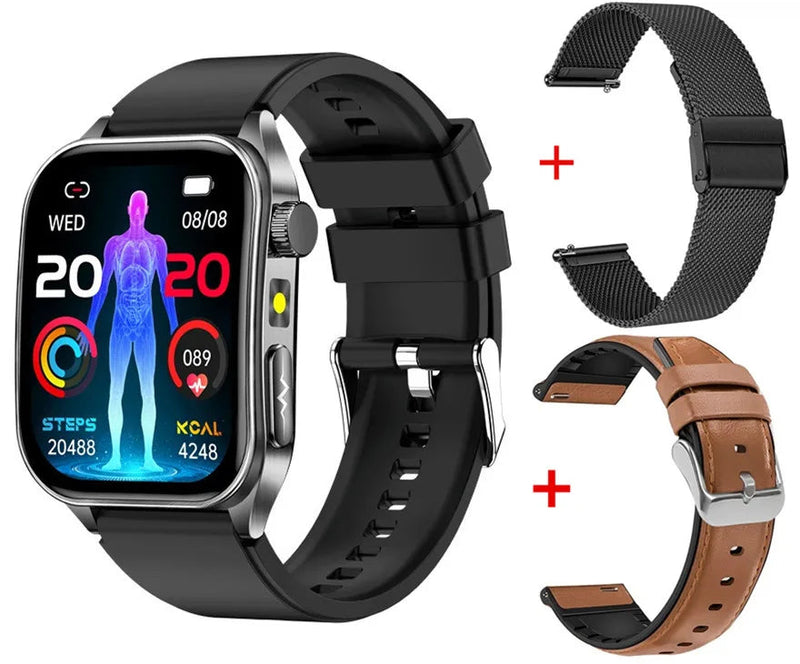 Intelligente Armbanduhr mit Digitaldisplay und zusätzlichem schwarzem Armband