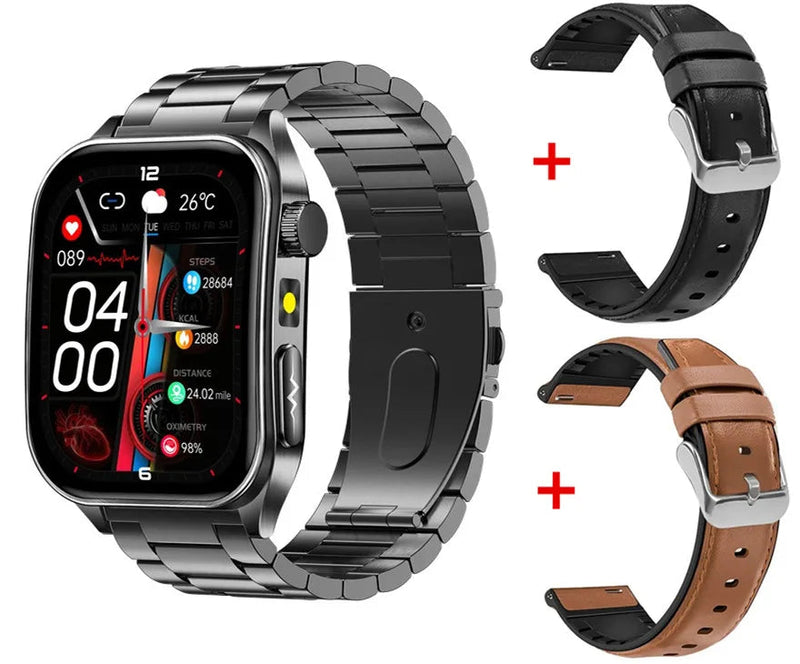 Intelligente Armbanduhr mit Digitaldisplay und zusätzlichem schwarzem Armband
