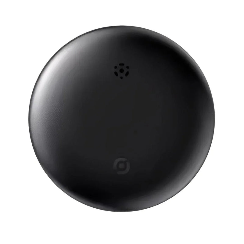 Runder GPS-Tracker in Weiß und Schwarz mit schlichter Oberfläche
