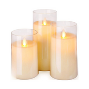 Flammenlose LED-Kerzen im Glas mit Fernbedienung
