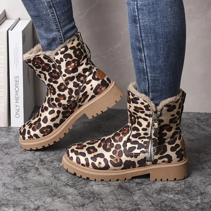 Gefütterte Damen-Stiefeletten mit kräftiger Profilsohle